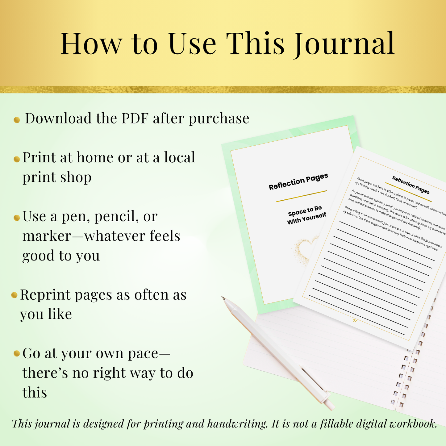 Love Yourself - Printable Guided Journal