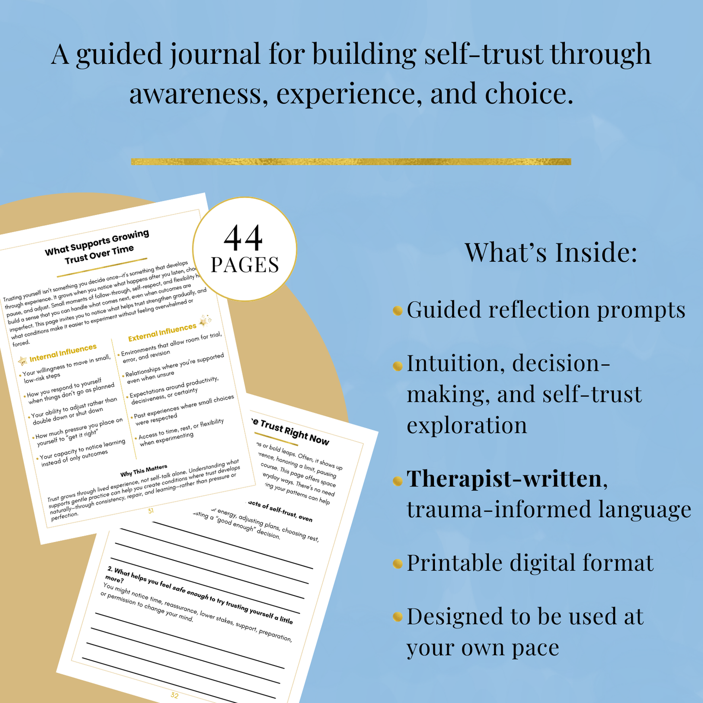Trust Yourself - Printable Guided Journal