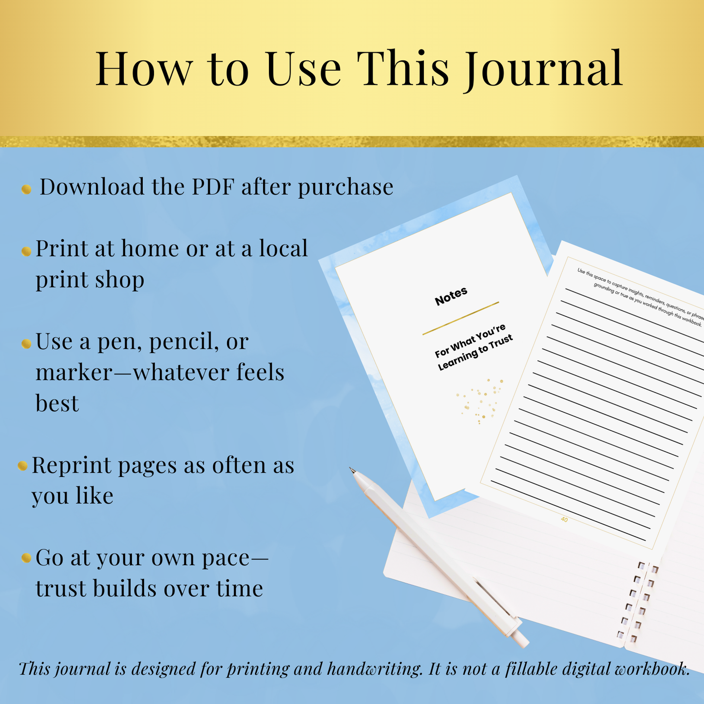 Trust Yourself - Printable Guided Journal