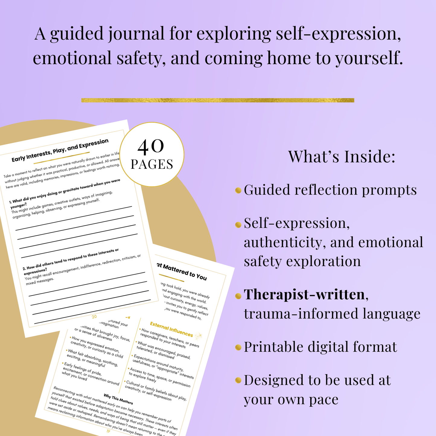 Be Yourself - Printable Guided Journal