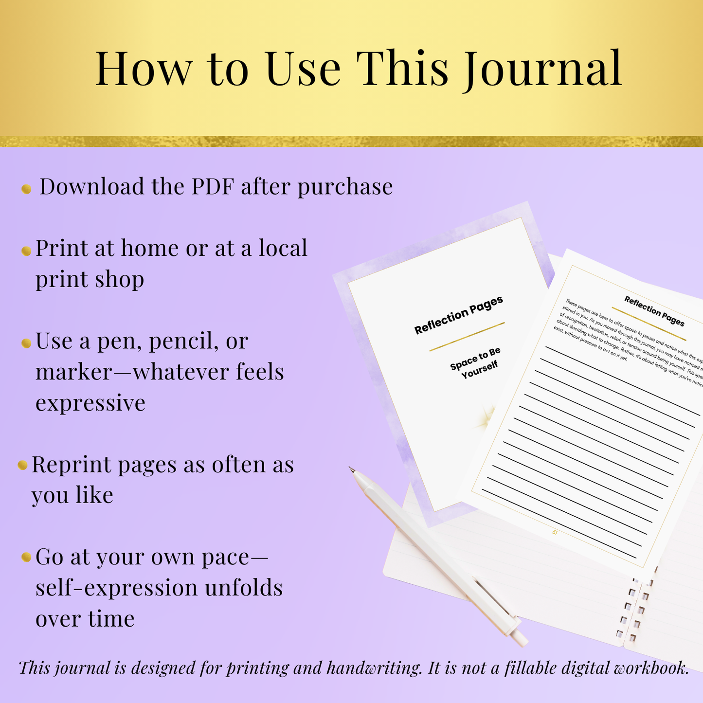 Be Yourself - Printable Guided Journal