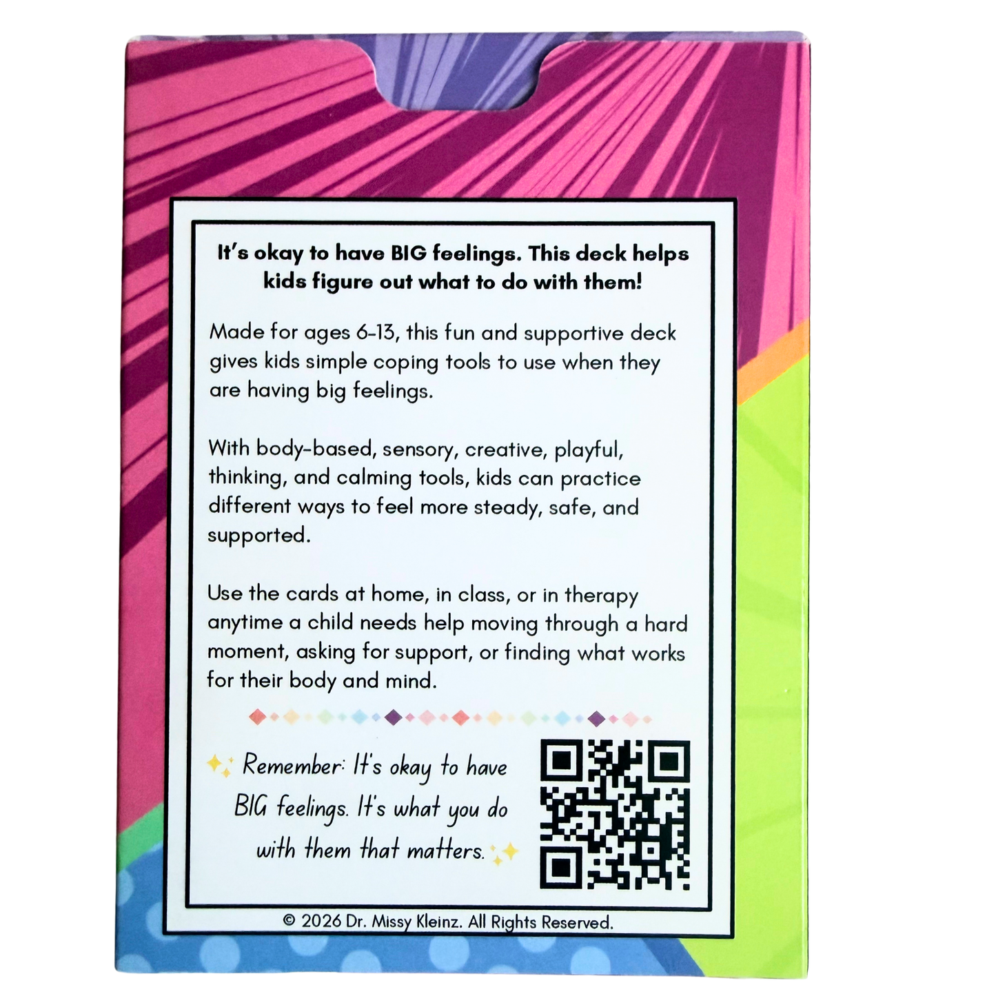 BIG Feelings Kids Coping Tools Card Deck