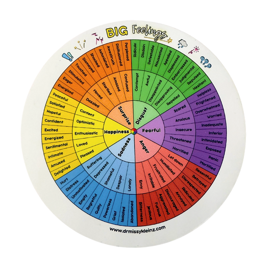 BIG Feelings Wheel 4x4 Sticker – Identify and Name Emotions