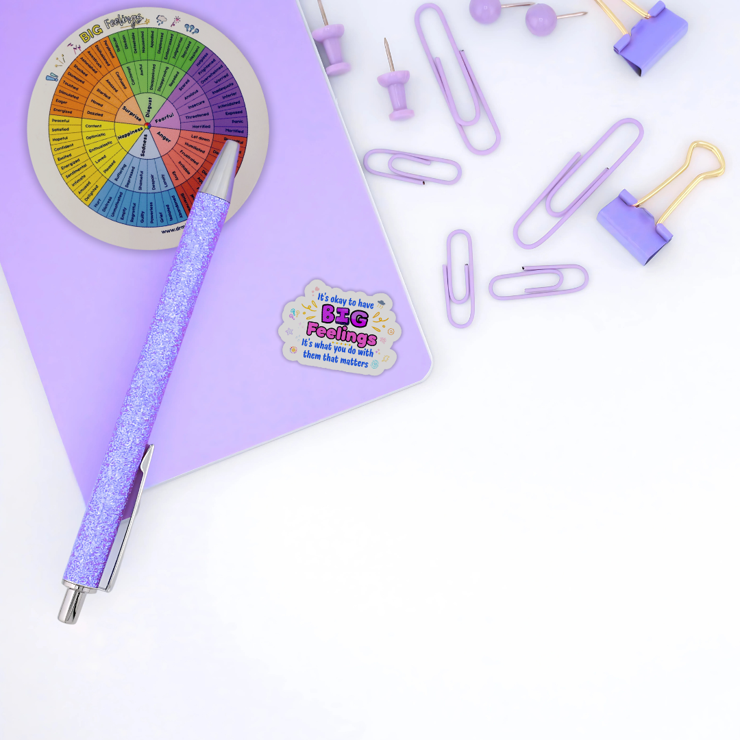 BIG Feelings Wheel 4x4 Sticker – Identify and Name Emotions