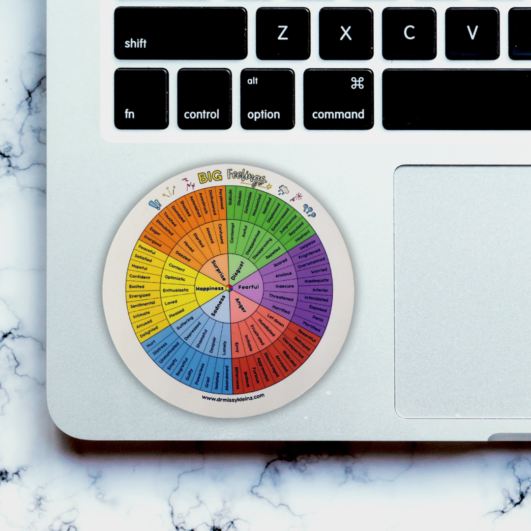 BIG Feelings Wheel 4x4 Sticker – Identify and Name Emotions