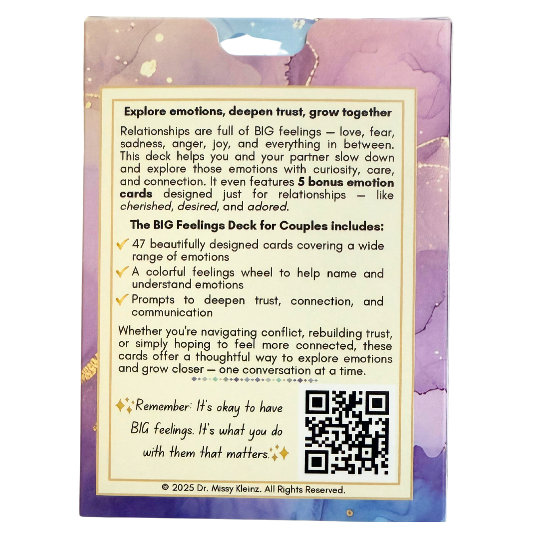 BIG Feelings Couples Reflection Deck – Deepen Trust & Connection