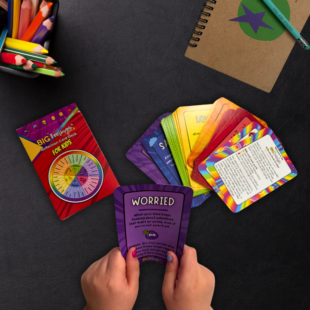 BIG Feelings Kids Reflection Card Deck – Emotional Growth for Ages 6–13