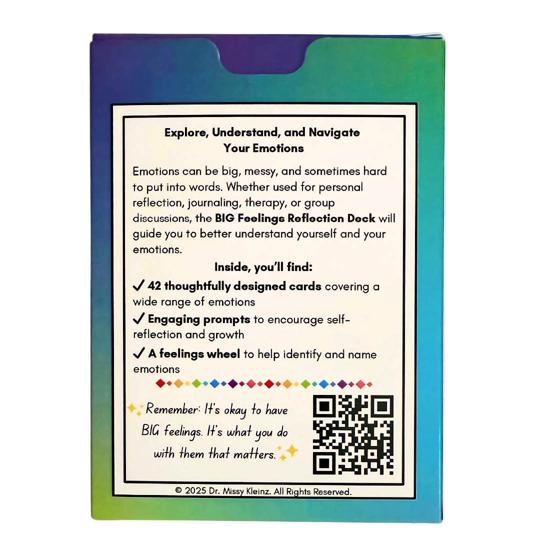 BIG Feelings Reflection Card Deck – Emotional Awareness Cards for Journaling, Therapy, and Self-Growth